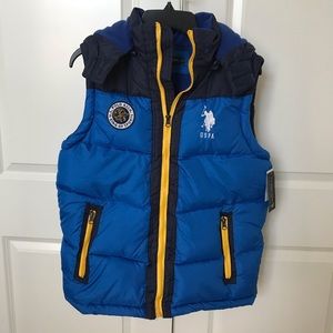 USPA Boys Puffy Vest -XL, w removable hood